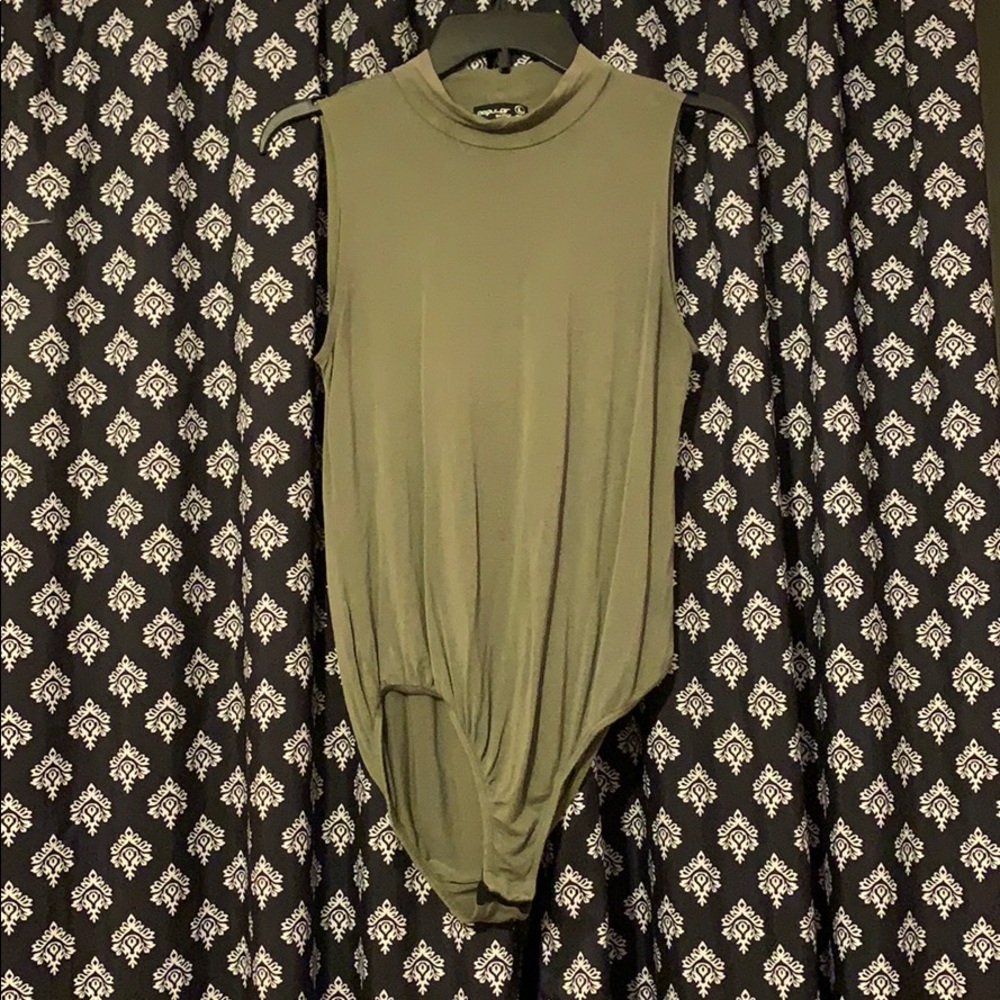 Green turtleneck bodysuit